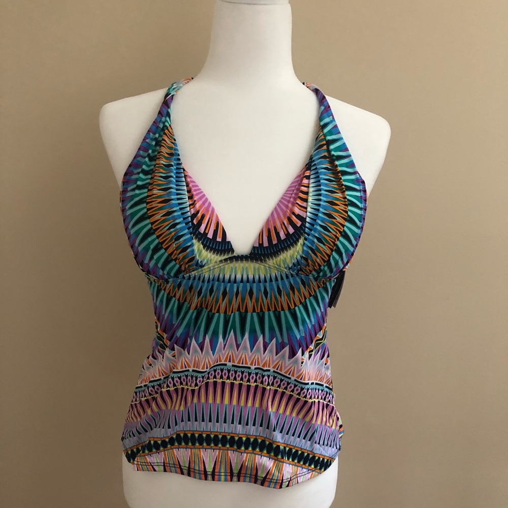 NWT Sunburst Geo Bathing Suit Top